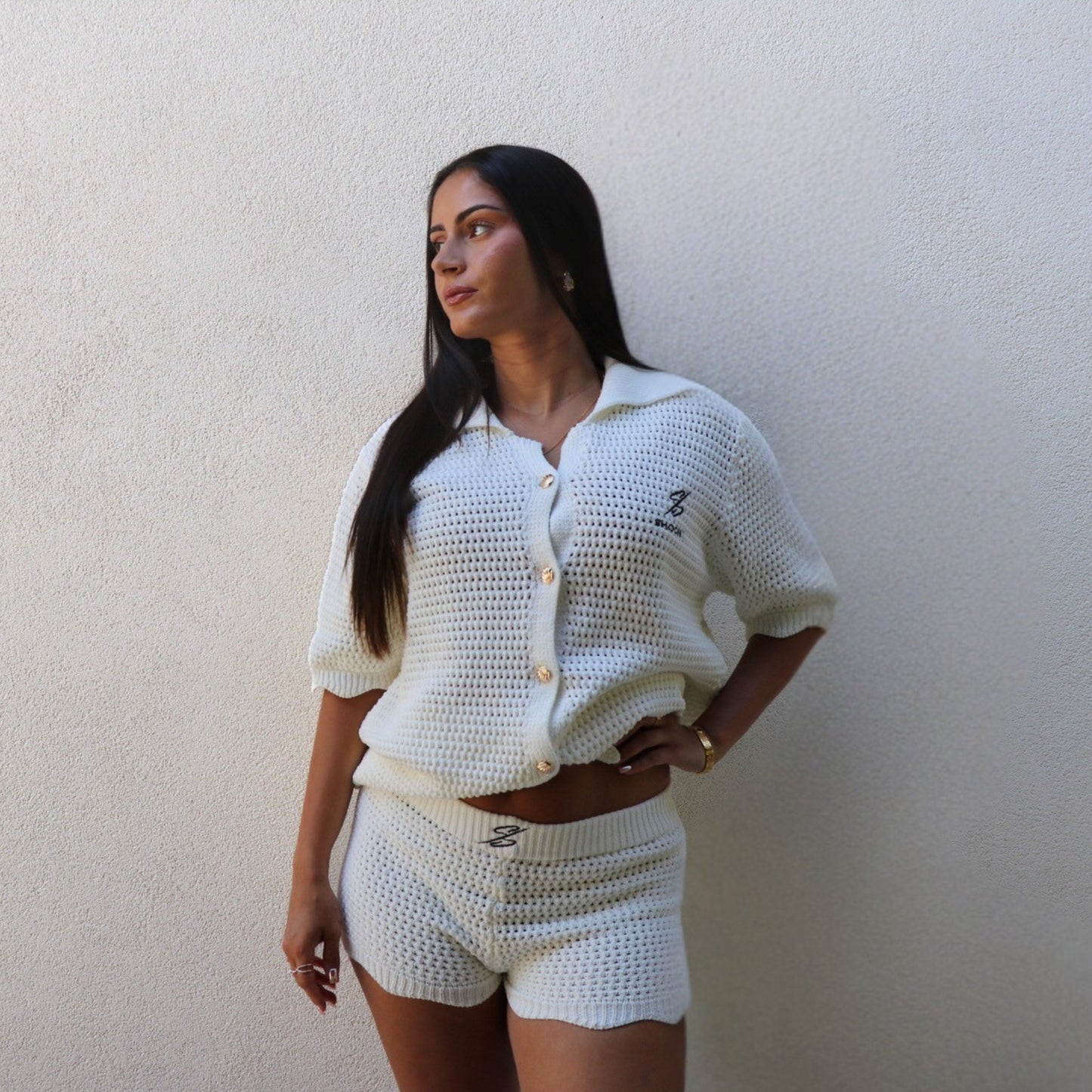 Shooni Crochet Oversized Shirt