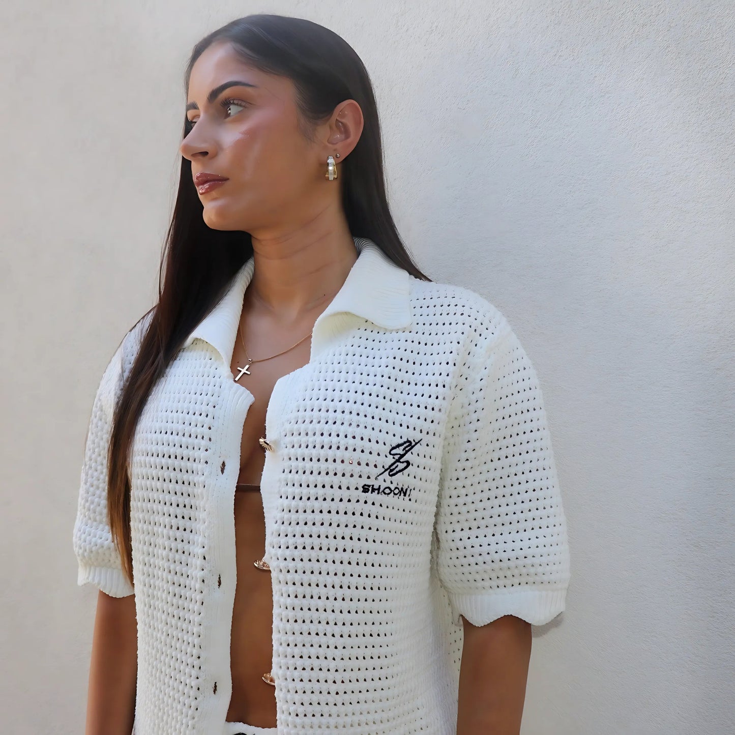 Shooni Crochet Oversized Shirt