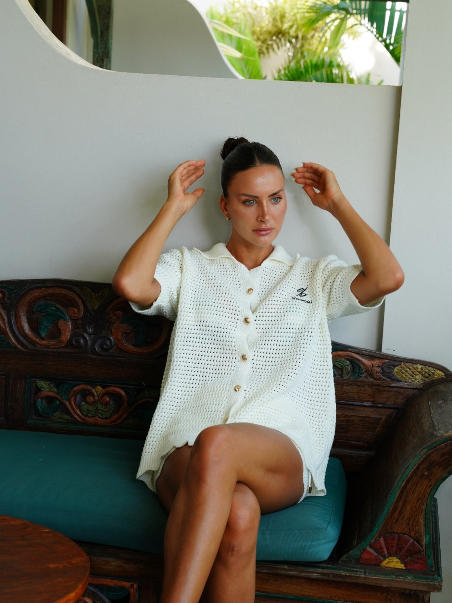 Shooni Crochet Oversized Shirt
