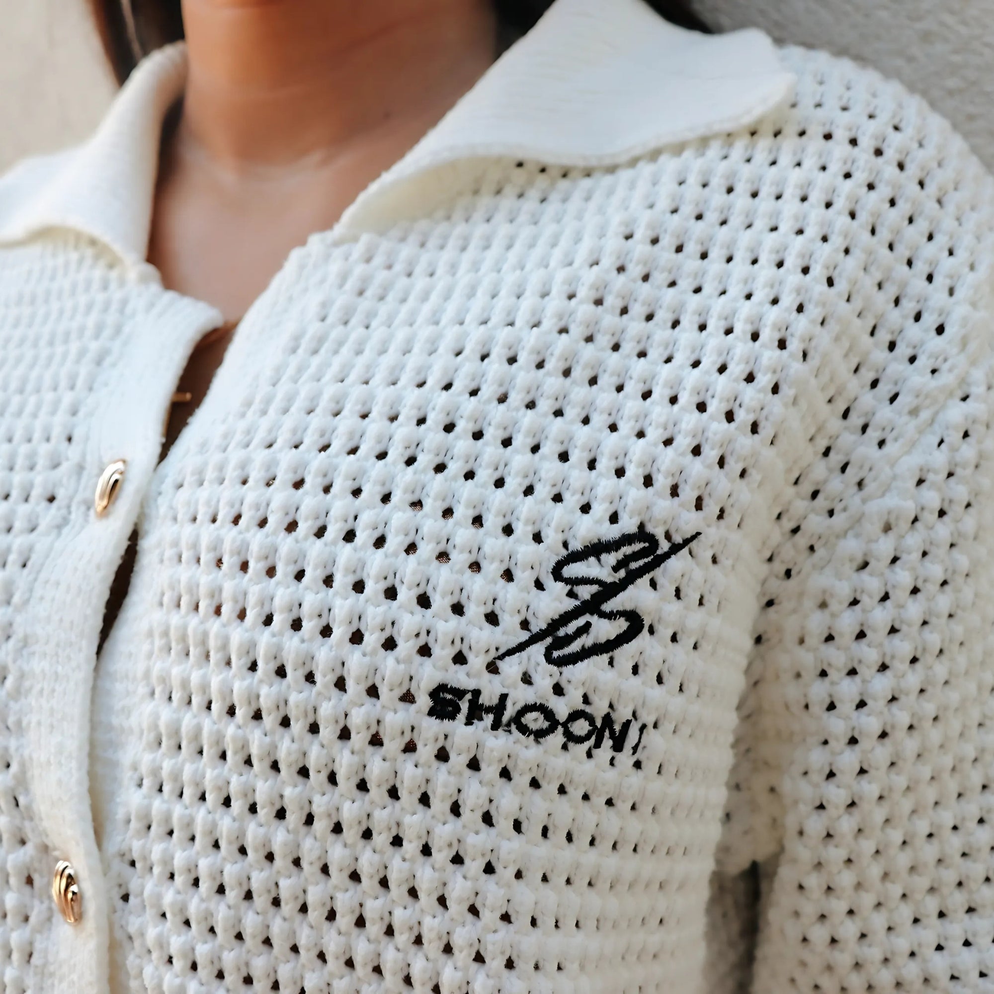 Shooni Crochet Oversized Shirt